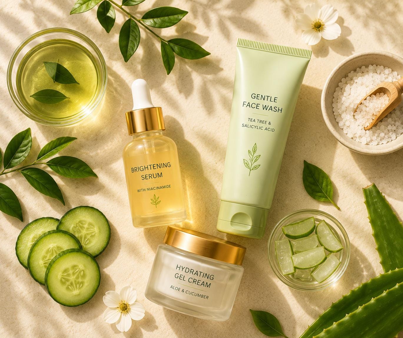 Face care contract manufacturing — face washes, serums and creams in quality lab